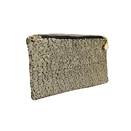 HUAI CHAO Sequins Clutch Purse Women Stylish Party Cocktail Handbag Cell Phone Cotton Bag Golden, 0