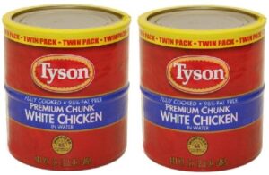 tyson premium chunk white chicken in water (12.5 oz twin pack) 2 twin packs