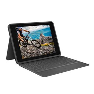 logitech rugged folio – ipad (7th, 8th & 9th generation) protective keyboard case with smart connector and durable spill-proof keyboard black 7.4″ x 0.9″ x 10.2″