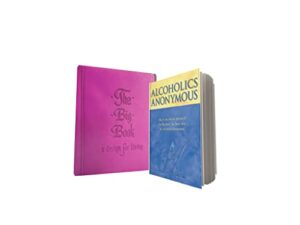 pink aa bookcover with big book of alcoholics anonymous included you get both