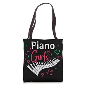 Piano Girl Funny Music Player Musician Graphic Tote Bag