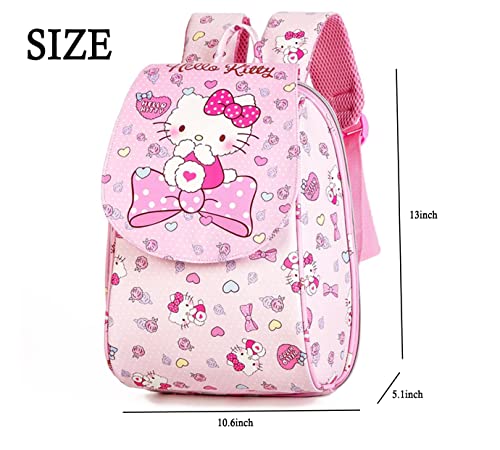 Cute Cartoon Backpack Purse for Girls, 13 Inch Soft PU Leather Top-Handle Fashion Travel Daypack Bags