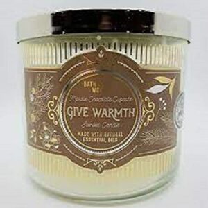 Bath & Body Works, White Barn 3-Wick Candle w/Essential Oils - 14.5 oz - 2021 - Give Collection - Scents! (Give Warmth - Marble Chocolate Cupcake)