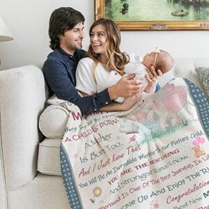 Yamco New Mom Gifts for Women - Pregnancy Gifts for First Time Mom Blanket - Mom to be Gifts 60" x 50" Throw Blankets - Gifts for New Parents - Gender Reveal Gifts - Mommy to be Gifts Ideas