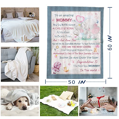 Yamco New Mom Gifts for Women - Pregnancy Gifts for First Time Mom Blanket - Mom to be Gifts 60" x 50" Throw Blankets - Gifts for New Parents - Gender Reveal Gifts - Mommy to be Gifts Ideas