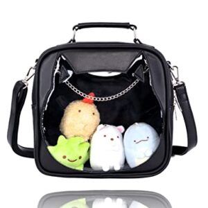 Soutrend Convertible Ita Bag for Anime Cosplay Pin Display Bag Cute Cat Women Purse Crossbody Shoulder Bag Satchel Lolita JK Bag Handbag Backpack Clear Bag with Insert