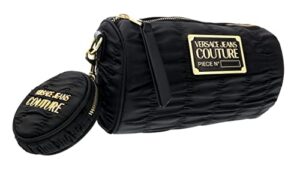 versace jeans couture black small pouch nylon crossbody bag with coin purse for womens