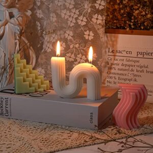 3 Pieces Twist Candle Aesthetic Candles Soy Wax Christmas Geometric Shaped Candle Art Trapezoid Triangle S Shape Candle