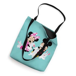 Disney Mickey and Minnie Mouse Easter Bunnies Turquoise Tote Bag