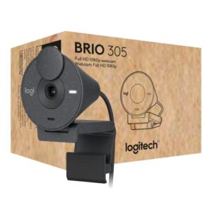 logitech brio 305 full hd 1080p webcam with privacy shutter, mono noise reduction mics, usb-c, auto light correction, works with zoom, microsoft teams, google meet