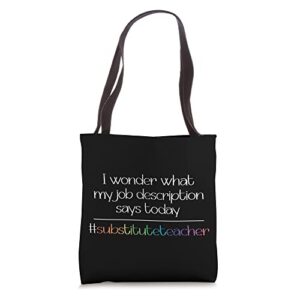 job description substitute teacher tote bag