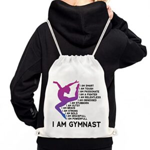 WCGXKO Gymnast Gifts Gymnastics Backpack Gymnastics Drawstring Bag For Girl Gymnastics Travel Bag Sport Pack (GYMNAST Backpack)