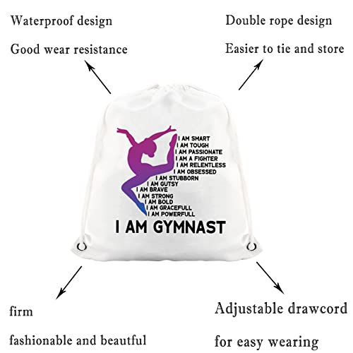 WCGXKO Gymnast Gifts Gymnastics Backpack Gymnastics Drawstring Bag For Girl Gymnastics Travel Bag Sport Pack (GYMNAST Backpack)