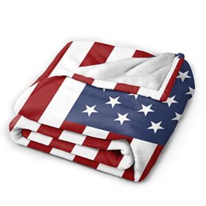 Maylian US Flag 3D Print Flannel Throw Blanket Coral Fleece Decorative Blankets Soft Luxury Cozy Blanket for Stadium Couch Bed Sofa Chair Gift (40 * 50 inch,1)