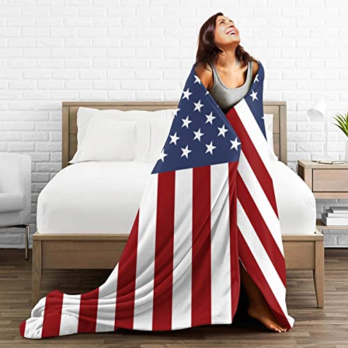 Maylian US Flag 3D Print Flannel Throw Blanket Coral Fleece Decorative Blankets Soft Luxury Cozy Blanket for Stadium Couch Bed Sofa Chair Gift (40 * 50 inch,1)