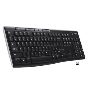 logitech 920003051, k270 wireless keyboard, 17 x 6 x 1 inches – black (renewed)