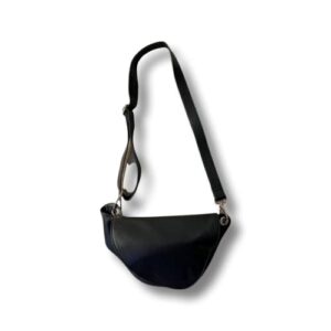 crossbody genuine italian leather bag shoulder purse italy barucheni (black)