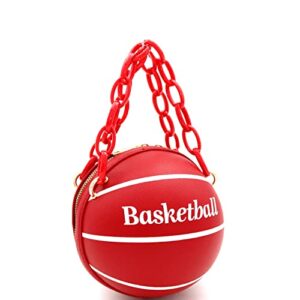 multicolored graffiti print round ball shape unique clutch top-handle satchel handbag (ball shape w/plastic chain (smaller) – red)
