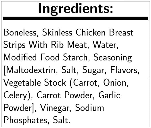 Tyson Red Label NAE Large Fully Cooked Grilled Chicken Breast Strips,10 Pound -- 1 each.