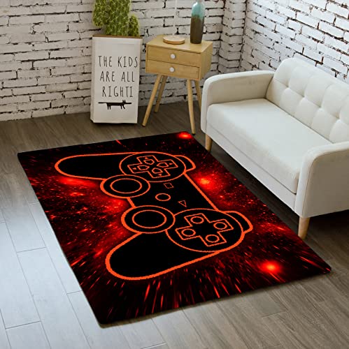 Game Controller Rugs for Bedroom Boys Living Room Gamer Gamepad Red Carpets Floor Mat Player Indoor Mats Gaming Art Design Home Decor Crystal Doormat Yoga Mats 2'x3'