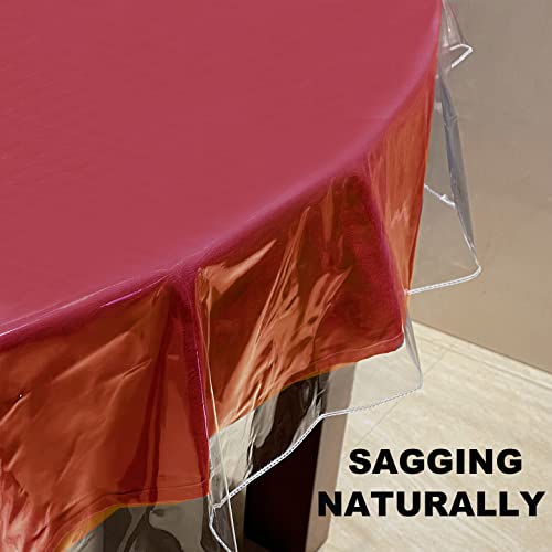 FeelingWarm Clear Table Protector - Oval Clear Vinyl Tablecloth Cover Transparent Plastic Kitchen Waterproof Protector 54 x 72 Inch, Oval