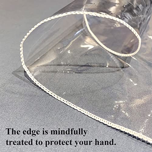 FeelingWarm Clear Table Protector - Oval Clear Vinyl Tablecloth Cover Transparent Plastic Kitchen Waterproof Protector 54 x 72 Inch, Oval