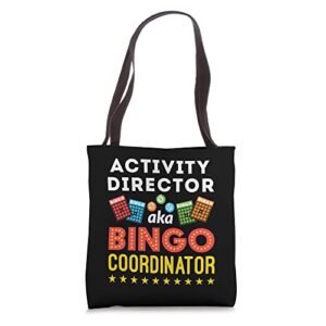 activity director nursing home recreational therapist bingo tote bag