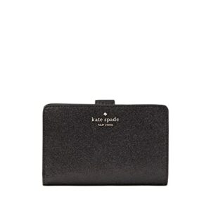 kate spade wallets for women shimmy glitter wallet (black)