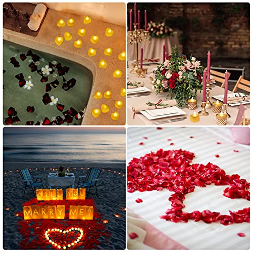 Treela 4071 Pcs Will You Marry Me Sign Luminary Letters Paper Bags Proposal Wedding Decorations Red Rose Petals Heart Flameless Tealight Candles for for Wedding Romantic Night Engagement Party