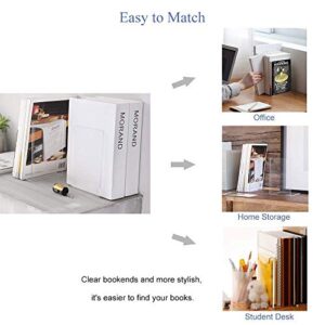 MerryNine Plastic Acrylic Bookends Pair Organizer Bookshelf Decor Decorative Bedroom Library Office School Supplies Stationery Gift (Plastic Acrylic_6 Pairs)