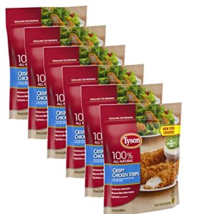 tyson all natural perfectly crispy chicken breast strips with rib meat – fully cooked – no antibiotics ever – 6 pack (25 oz each) – ready set gourmet donate a meal program