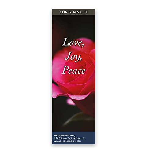 Christian Bookmark with Bible Verse, Pack of 25, Christian Life Themed, Love Joy Peace, Fruits of the Spirit, Galatians 5:22-23