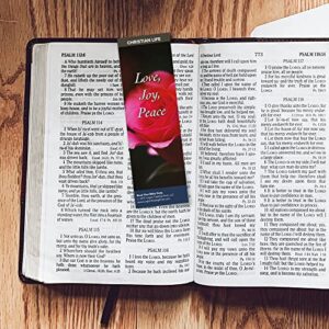 Christian Bookmark with Bible Verse, Pack of 25, Christian Life Themed, Love Joy Peace, Fruits of the Spirit, Galatians 5:22-23