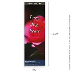 Christian Bookmark with Bible Verse, Pack of 25, Christian Life Themed, Love Joy Peace, Fruits of the Spirit, Galatians 5:22-23