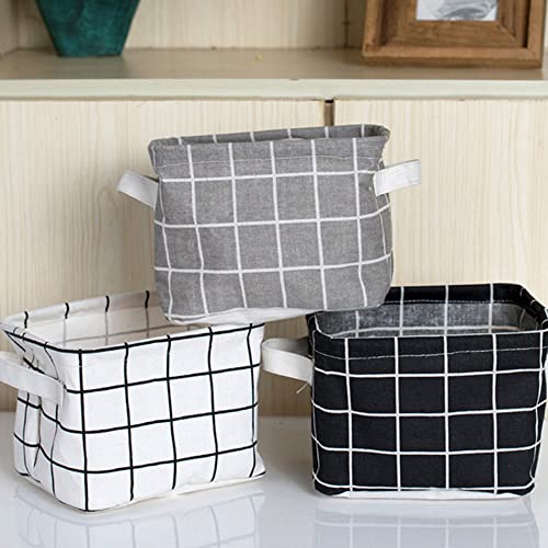 Yingliqi Foldable Fabric Storage Basket, Linen Storage Baskets for Towels, Small Storage Baskets for Shelves, Collapsible Canvas