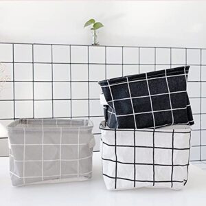 Yingliqi Foldable Fabric Storage Basket, Linen Storage Baskets for Towels, Small Storage Baskets for Shelves, Collapsible Canvas