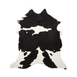 Hillyard Cowhide Rug Premium Black and White Real Handcrafted Grade A Natural Cowhide Rug - Sustainably Sourced and Lasts Longer Black and White Extra Large Cut - 7.5 x 6.5 ft