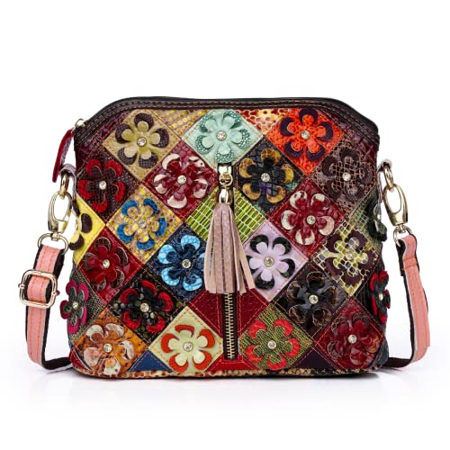 Eysee Crossbody Bag Women Multicolor, Leather Handbag Colorful Purses (Multicolour 2)