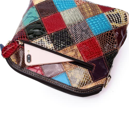 Eysee Crossbody Bag Women Multicolor, Leather Handbag Colorful Purses (Multicolour 2)