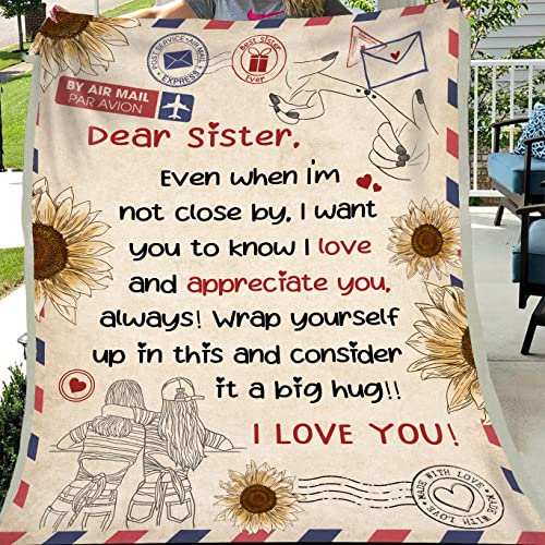 Sister Gifts from Sister, Brother - Gifts for Sister - Birthday Gifts for Sister, Sister Birthday Gifts from Sister - Funny Gift for Sister - Big Sister Gifts, Little Sister Gifts - Sister Blanket