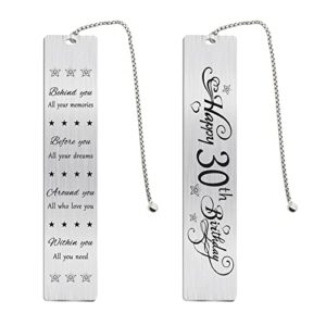 jzxwan happy 30th birthday gifts for women men, 30 year old birthday bookmark gift for him her, 30 birthday decorations