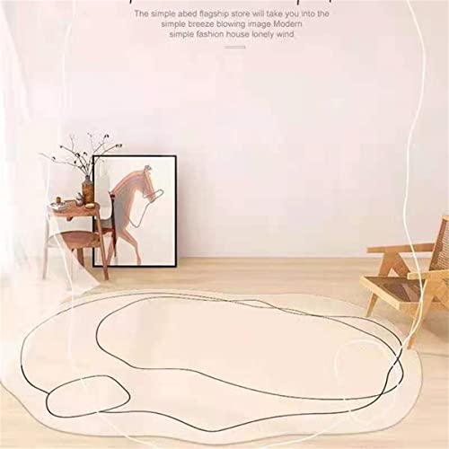 YEMYOR Faux Sheepskin Cloud Shaped Rug Oddly Shaped Rug White Cloud Decorative Bedroom Floor Sofa Living Room Area Rug, Soft Anti-Slip Rug for Outdoor and Indoor Floors (48x63)