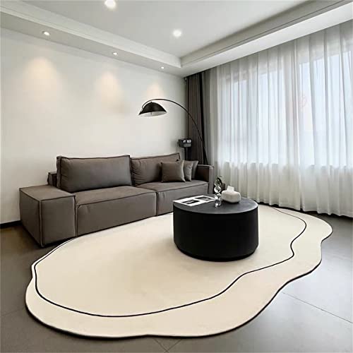 YEMYOR Faux Sheepskin Cloud Shaped Rug Oddly Shaped Rug White Cloud Decorative Bedroom Floor Sofa Living Room Area Rug, Soft Anti-Slip Rug for Outdoor and Indoor Floors (48x63)