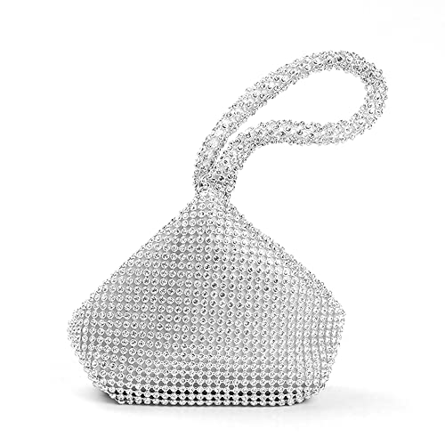 New Groupcow Women's Evening Bags Glitter Rhinestone Triangle Purse Party Prom Wedding Purse