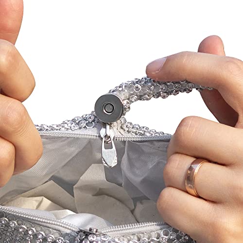 New Groupcow Women's Evening Bags Glitter Rhinestone Triangle Purse Party Prom Wedding Purse