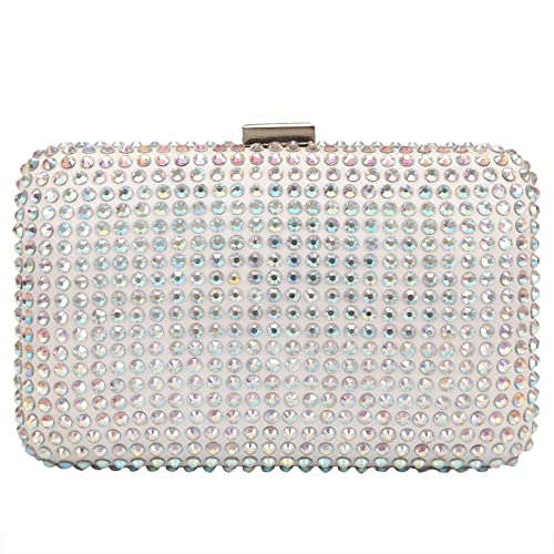 Fawziya Crystal Clutches For Women Dress Purses For Evening Bag-Silver