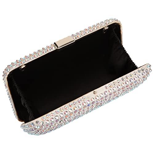 Fawziya Crystal Clutches For Women Dress Purses For Evening Bag-Silver