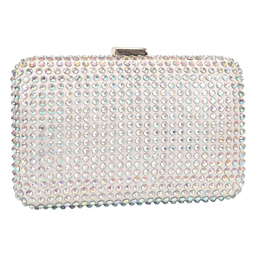 Fawziya Crystal Clutches For Women Dress Purses For Evening Bag-Silver