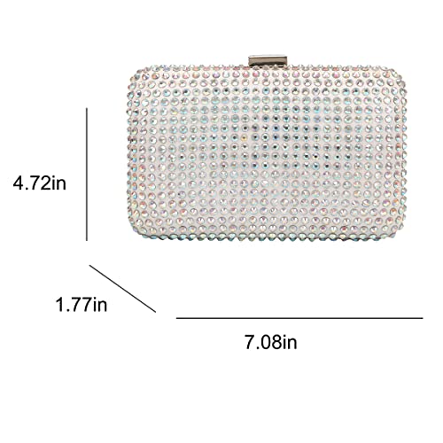 Fawziya Crystal Clutches For Women Dress Purses For Evening Bag-Silver