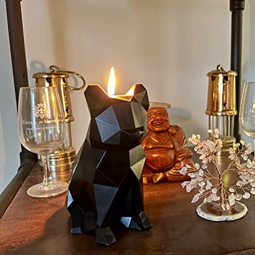 Wick Works | Frankie Small Dog Skeleton Candle | Melt to Reveal Internal Steel Frame | Burns Over 20 Hours! | Perfect for Home or Office Décor (Unscented, White)